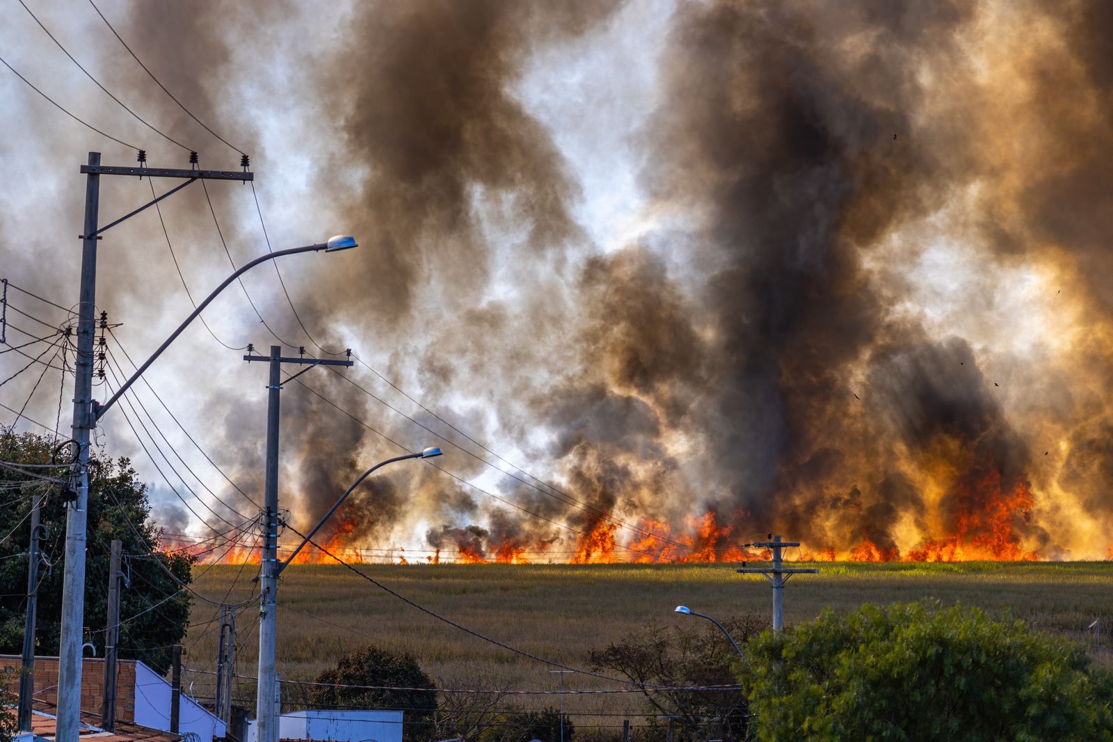Fumaça de queimada em área rural