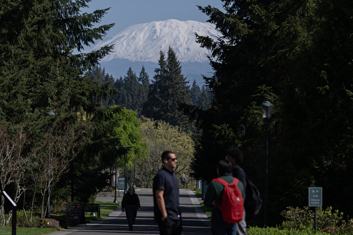 Manto de neve reduzido nas montanhas de Washington