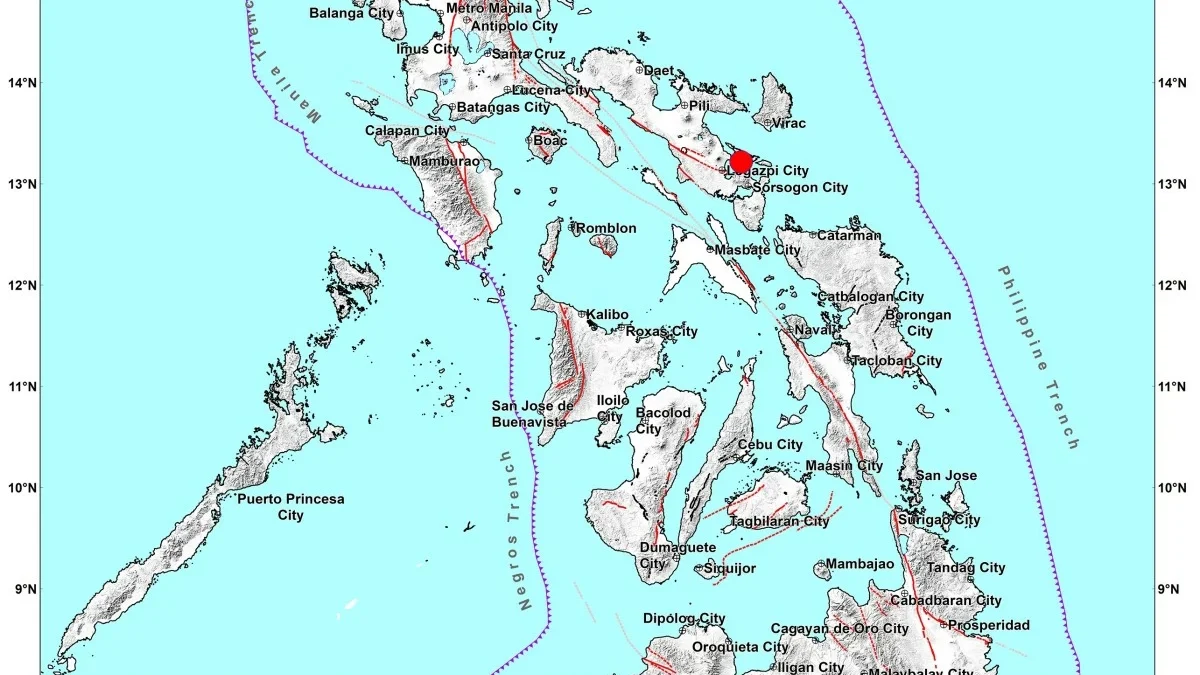 Terremoto M5,3 sacode a região de Bicol nas Filipinas — e ninguém se feriu