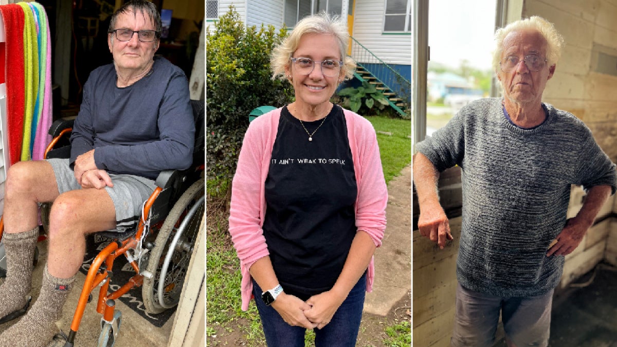 Fotos de moradores de Lismore durante a enchente de fevereiro de 2022