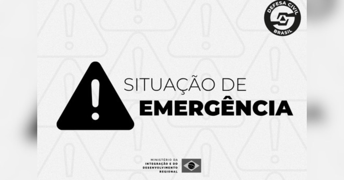 Mapa dos estados com emergências reconhecidas pela União