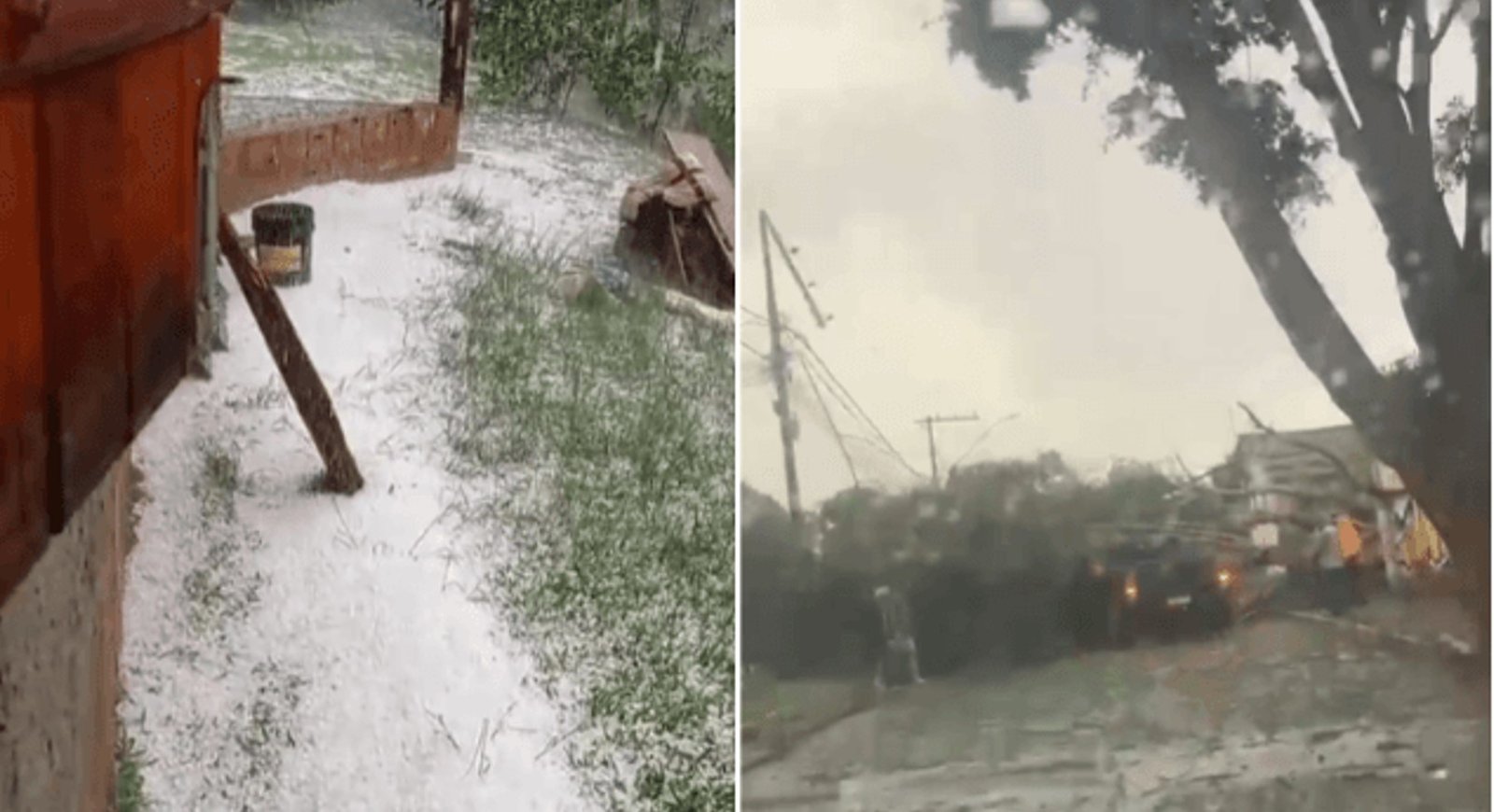 Danos causados por temporal com granizo em Boa Esperança e Campo do Meio, Sul de Minas