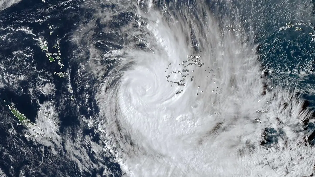 Imagem de satélite do Ciclone Tropical Vaianu
